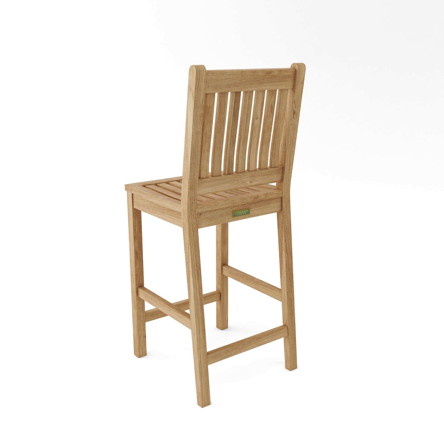 Wooden bar stool on a white background