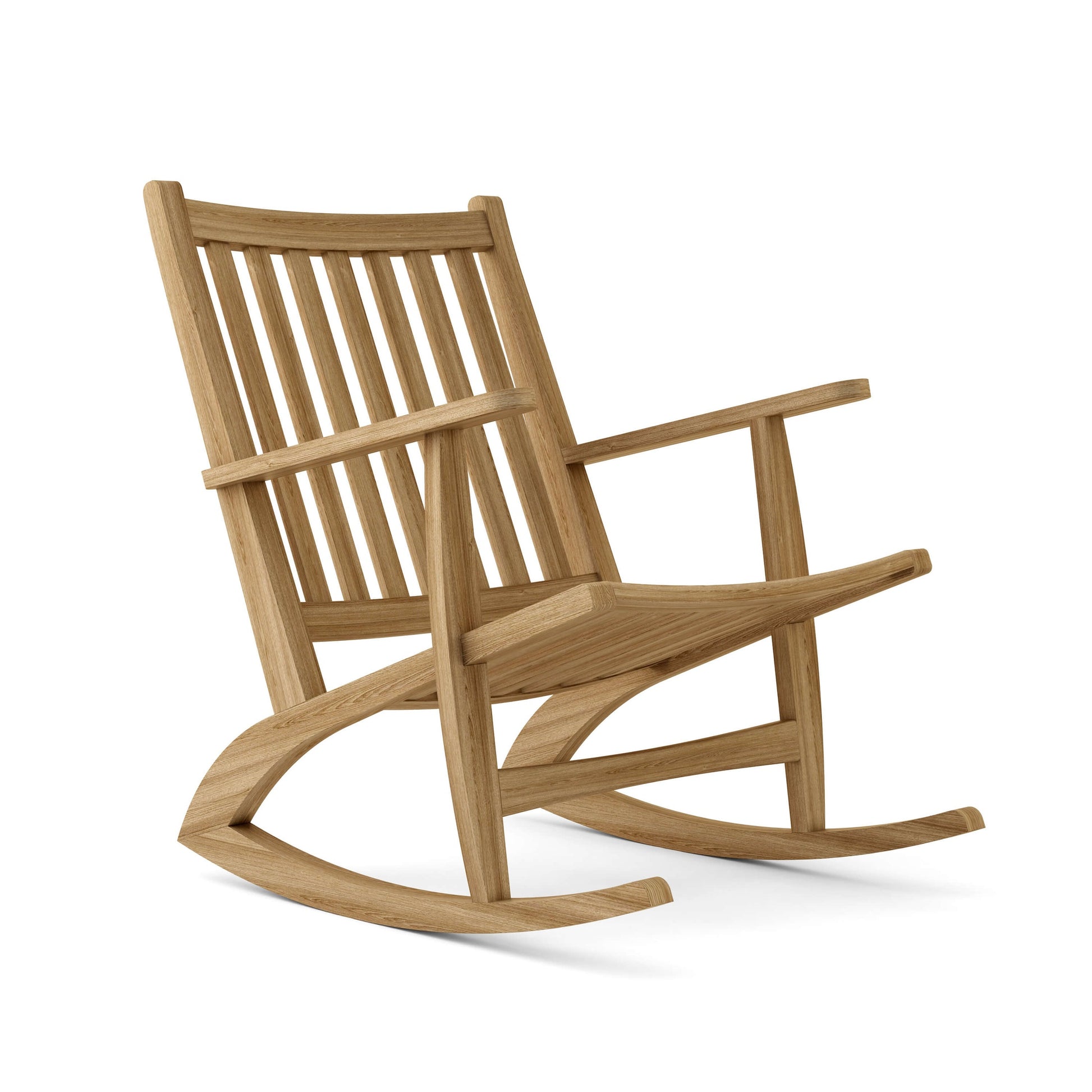 Anderson Teak Modern Rocking Teak Armchair - contemporary teak rocker front view