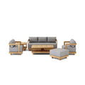 Granada 6-Piece Teak Deep Seating Set - Outdoor Lounge Furniture with Sunbrella Cushions