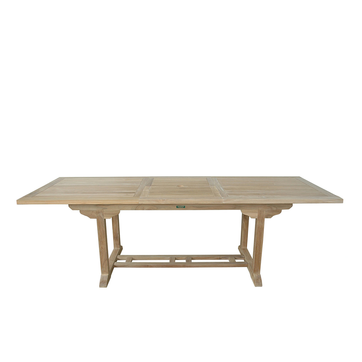Wooden outdoor table on a white background