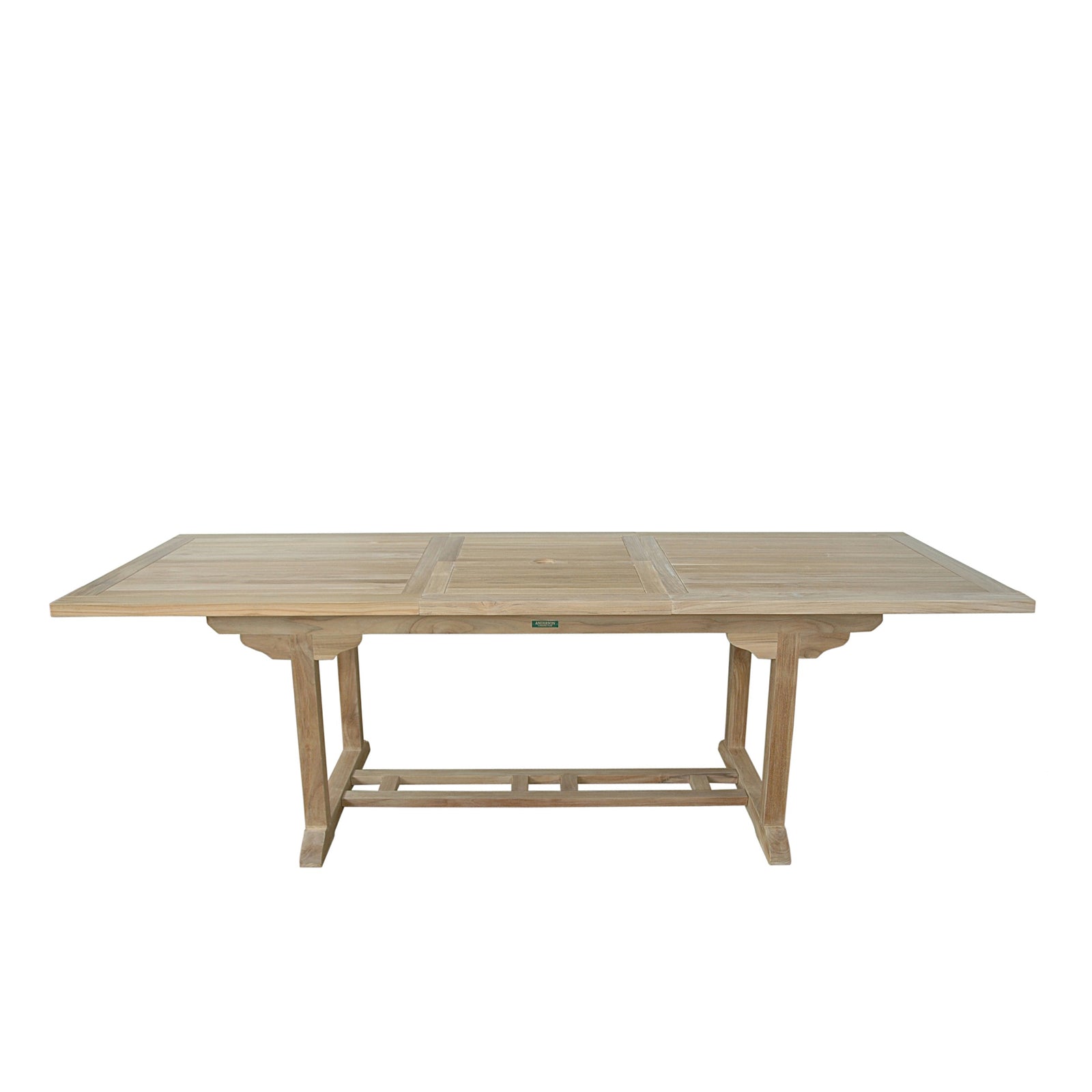 Wooden outdoor table on a white background