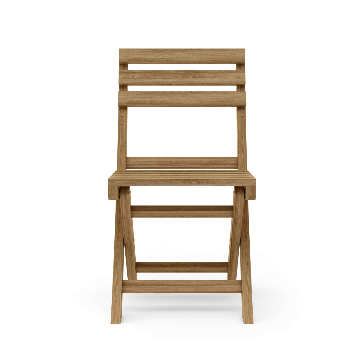 Anderson Teak Descanso Alabama 5-Piece Bistro Set - close-up of teak folding chair design