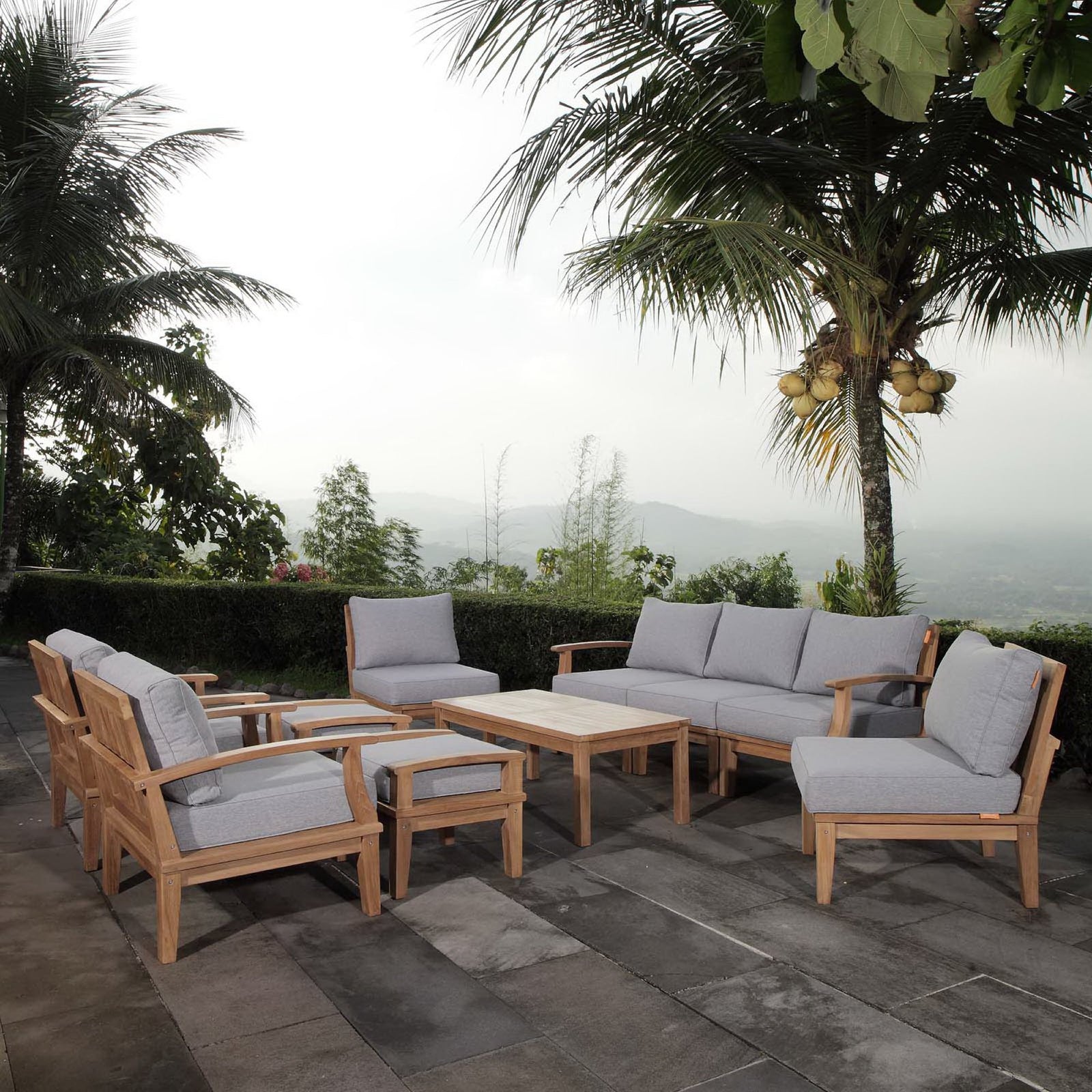 Marina 10 Piece Outdoor Patio Teak Set by Modway