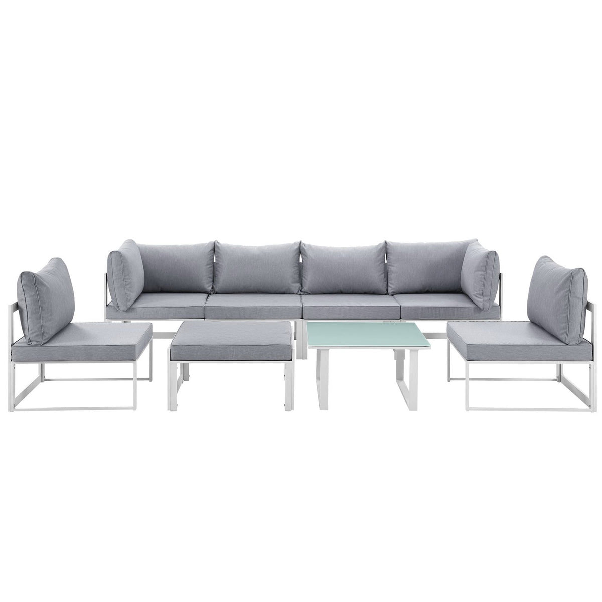 Fortuna 8 Piece Outdoor Patio Sectional Sofa Set by Modway