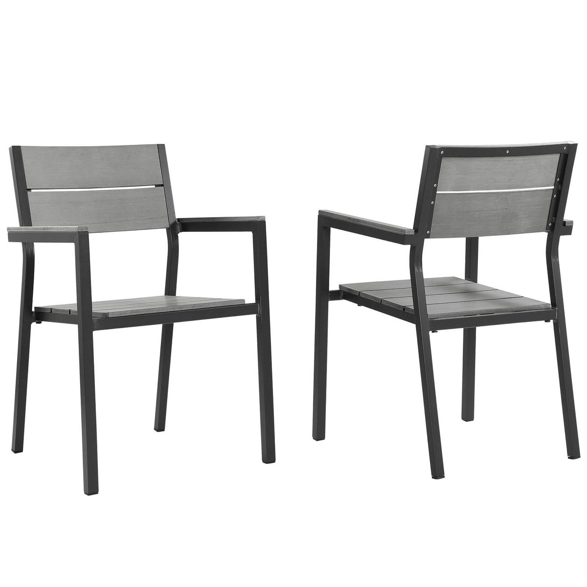 Maine Outdoor Patio Dining Armchair Set of 2 by Modway
