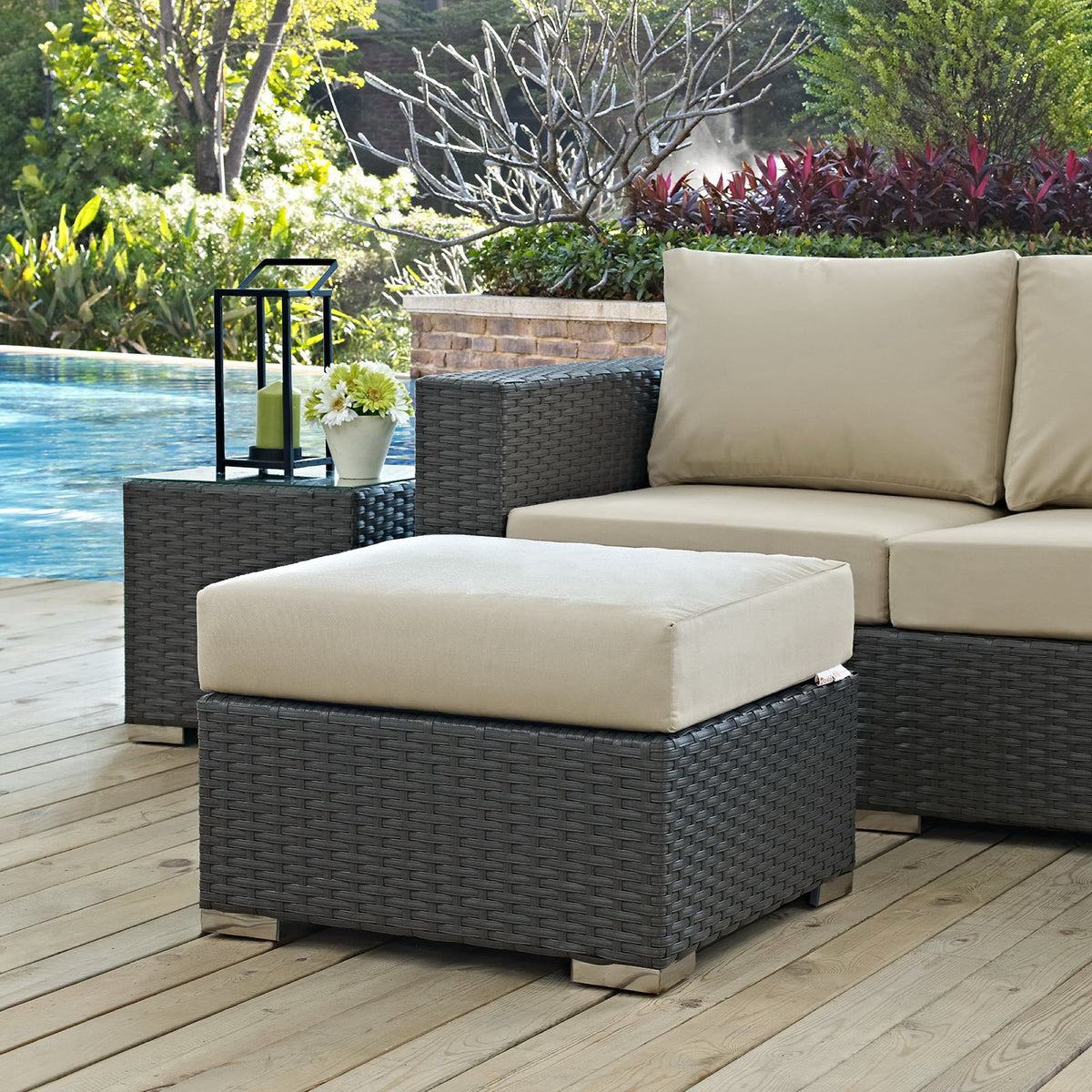 Sojourn Outdoor Patio Sunbrella® Ottoman by Modway