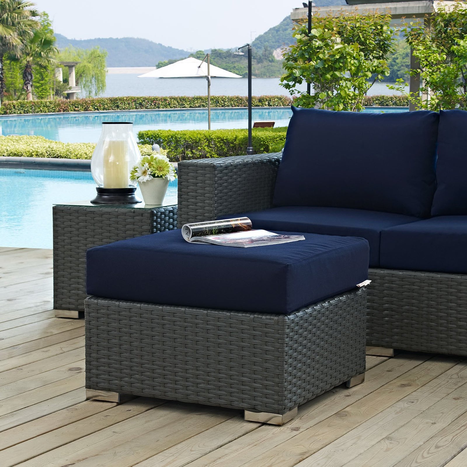 Sojourn Outdoor Patio Sunbrella® Ottoman by Modway