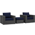 Sojourn 3 Piece Outdoor Patio Sunbrella® Sectional Set by Modway