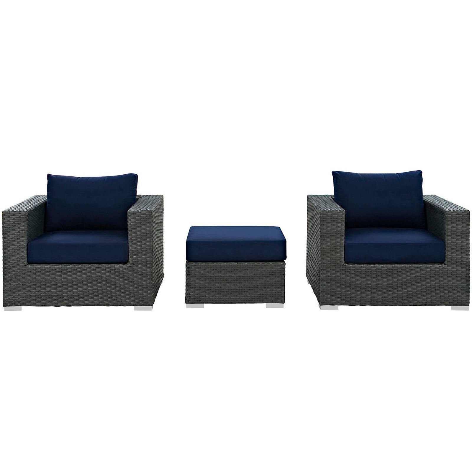 Sojourn 3 Piece Outdoor Patio Sunbrella® Sectional Set by Modway