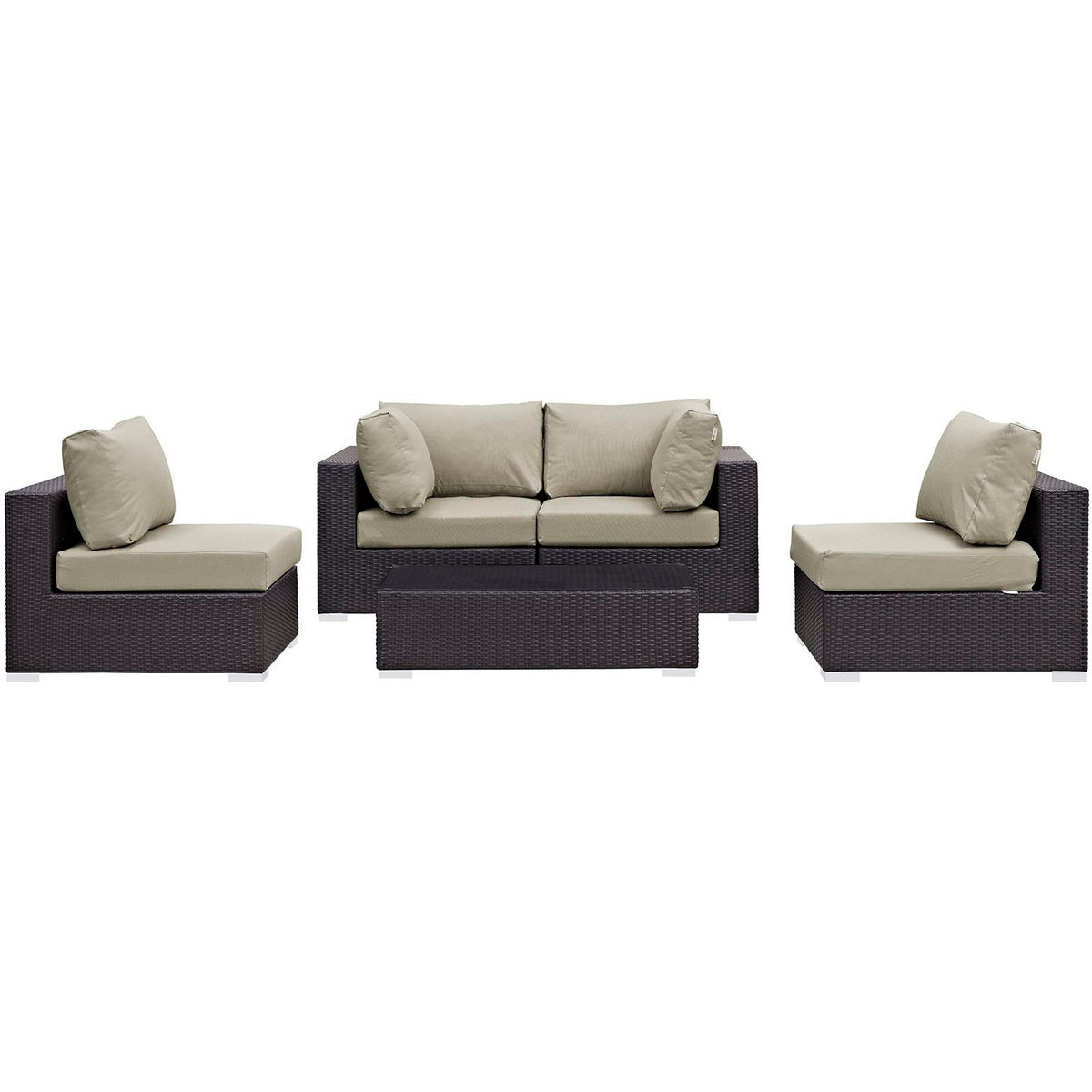 Convene 5 Piece Outdoor Patio Sectional Set by Modway
