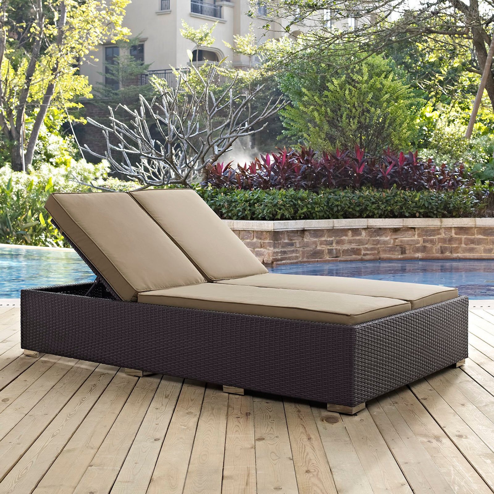Convene Double Outdoor Patio Chaise by Modway