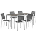 Shore 7 Piece Outdoor Patio Aluminum Dining Set by Modway