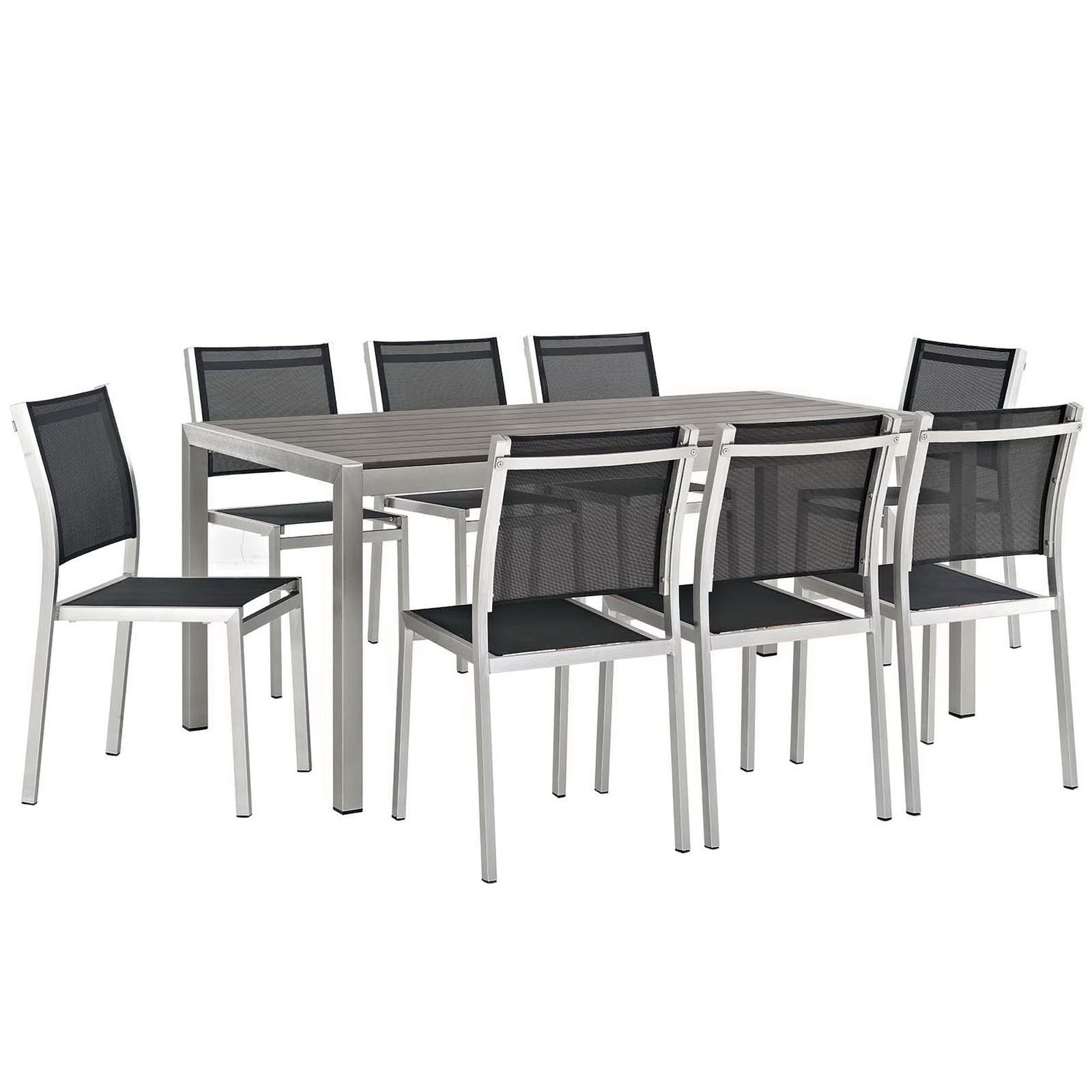 Shore 9 Piece Outdoor Patio Aluminum Dining Set by Modway