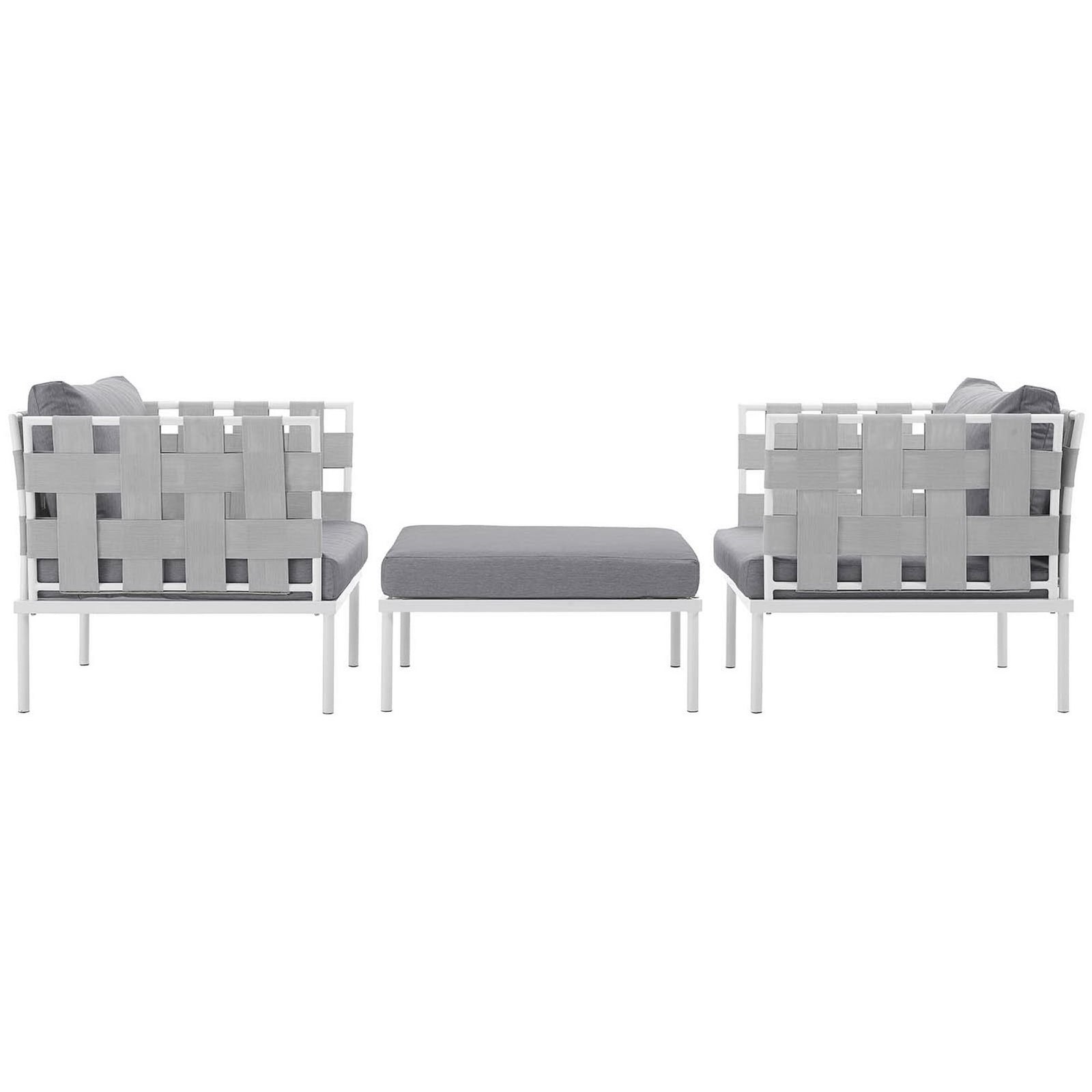 Harmony 3 Piece Outdoor Patio Aluminum Sectional Sofa Set by Modway