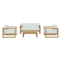 Upland 4 Piece Outdoor Patio Teak Set by Modway