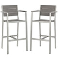 Shore Outdoor Patio Aluminum Bar Stool Set of 2 by Modway