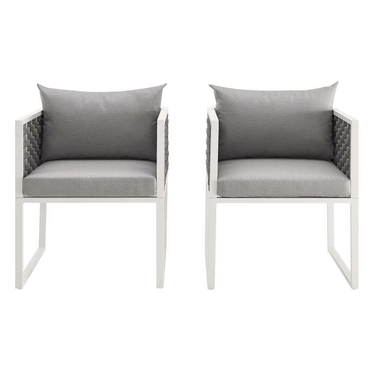 Stance Outdoor Patio Aluminum Dining Armchair Set of 2 by Modway