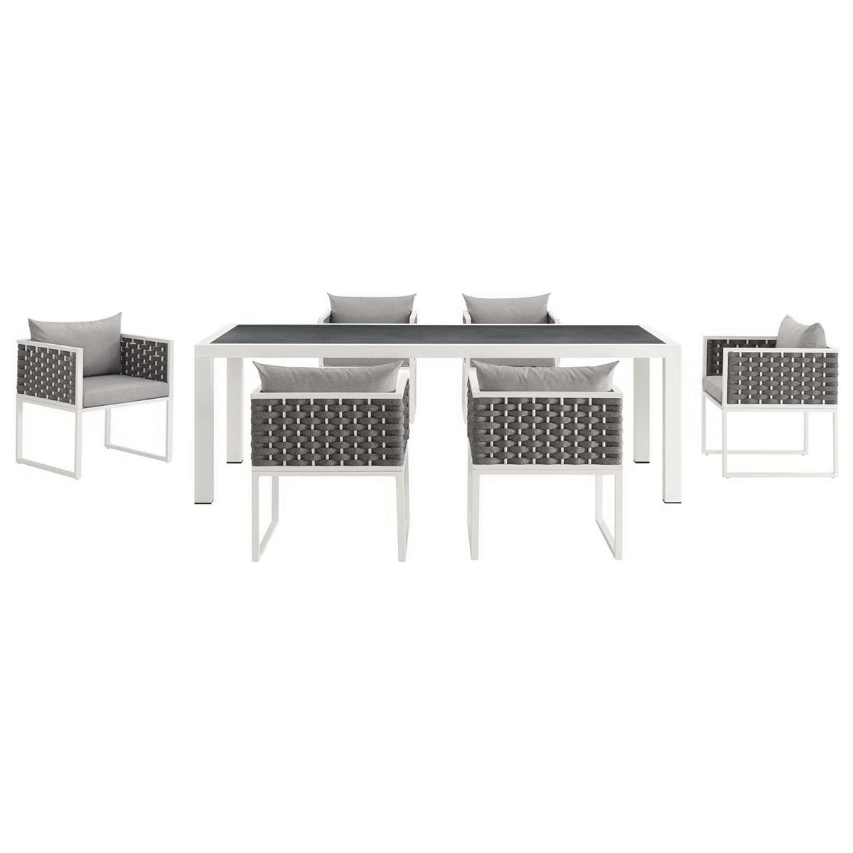 Stance 7 Piece Outdoor Patio Aluminum Dining Set by Modway