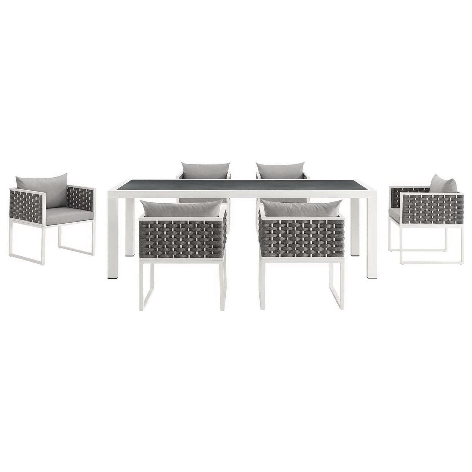 Stance 7 Piece Outdoor Patio Aluminum Dining Set by Modway