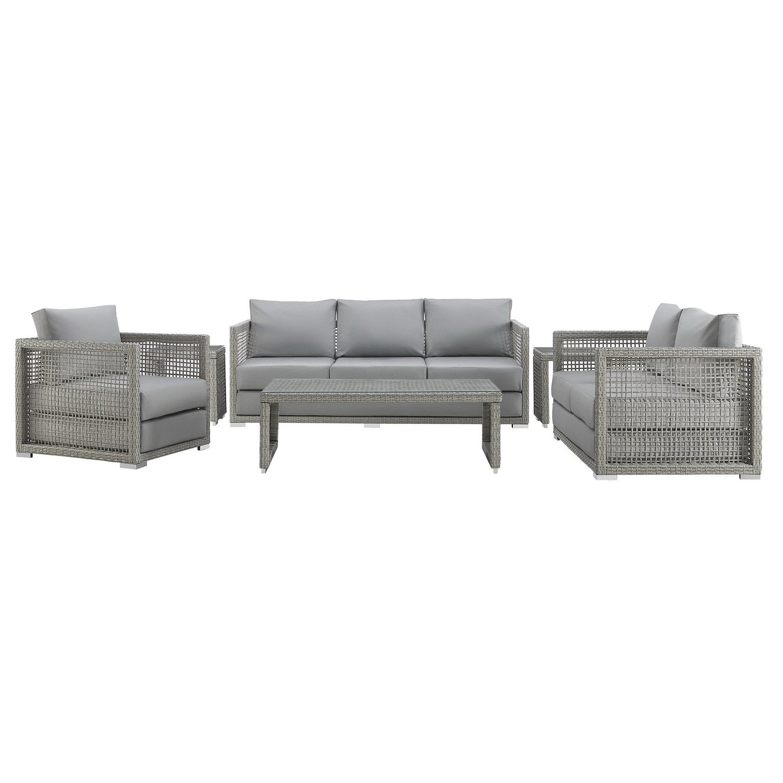 Aura 6 Piece Outdoor Patio Wicker Rattan Set by Modway