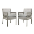 Aura Outdoor Patio Wicker Rattan Dining Armchair Set of 2 by Modway