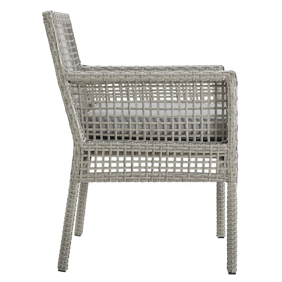 Aura Outdoor Patio Wicker Rattan Dining Armchair Set of 2 by Modway