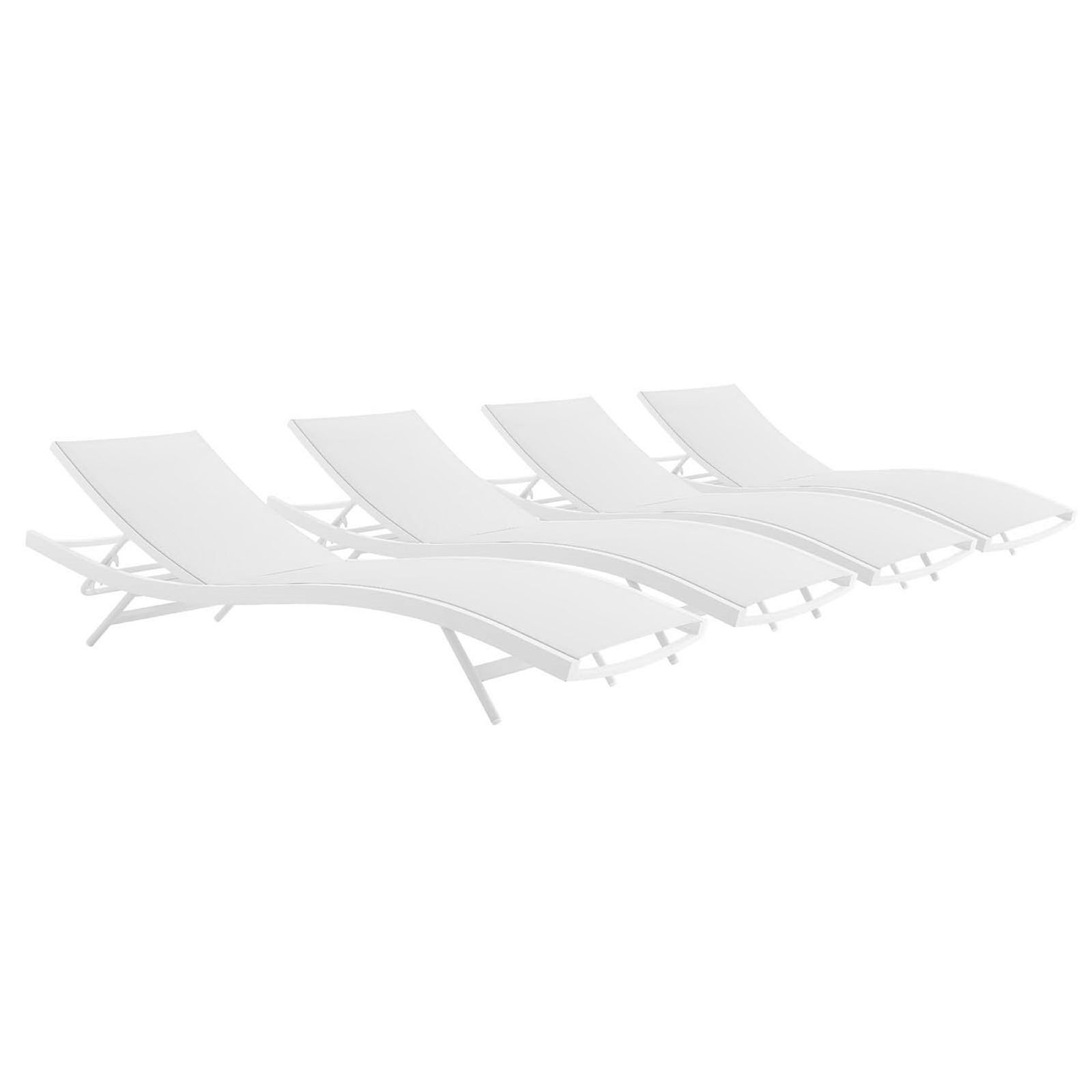 Glimpse Outdoor Patio Mesh Chaise Lounge Set of 4 by Modway