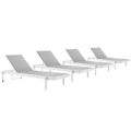 Charleston Outdoor Patio Aluminum Chaise Lounge Chair Set of 4 by Modway