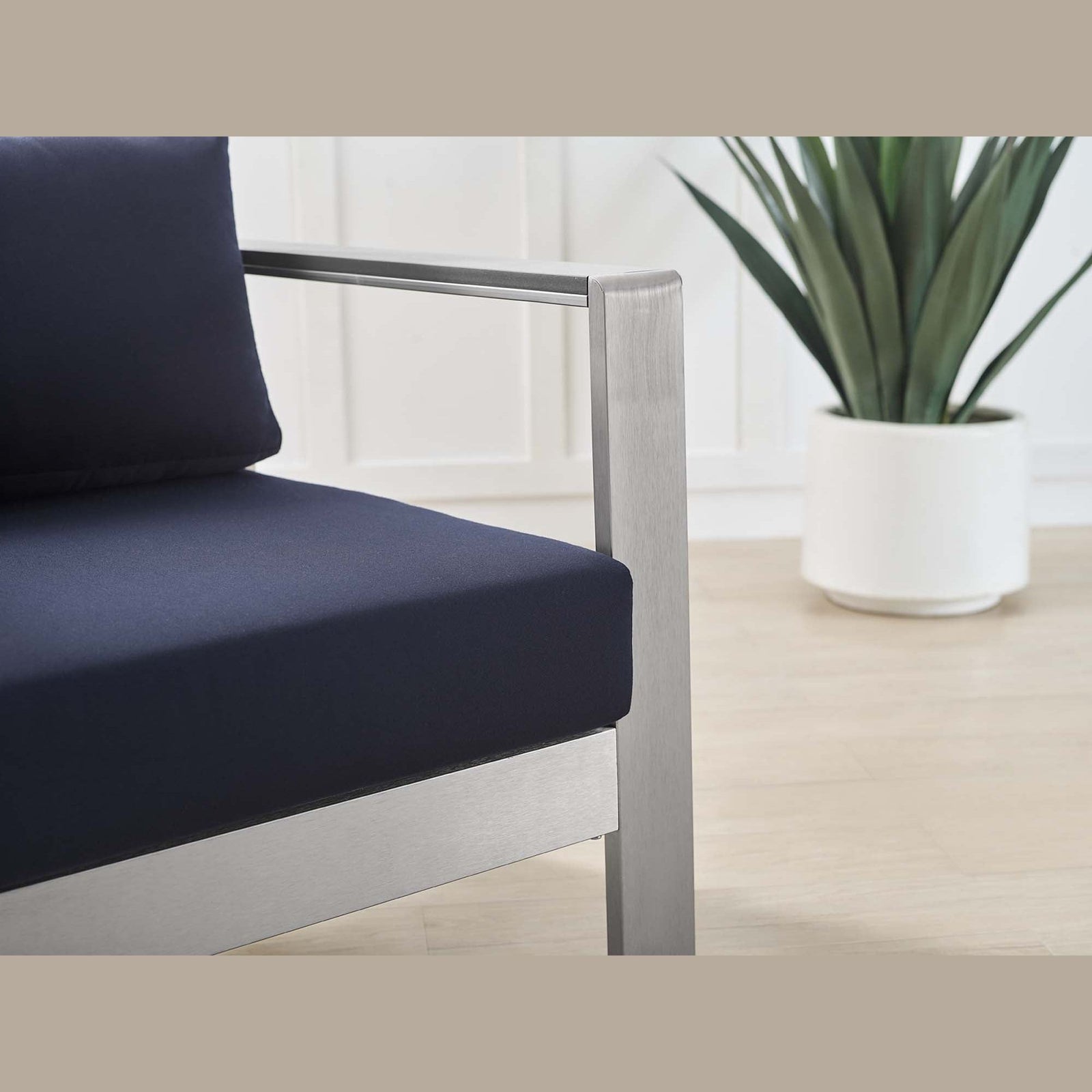 Shore Sunbrella® Fabric Aluminum Outdoor Patio Armchair by Modway