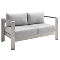 Shore Sunbrella® Fabric Aluminum Outdoor Patio Loveseat by Modway