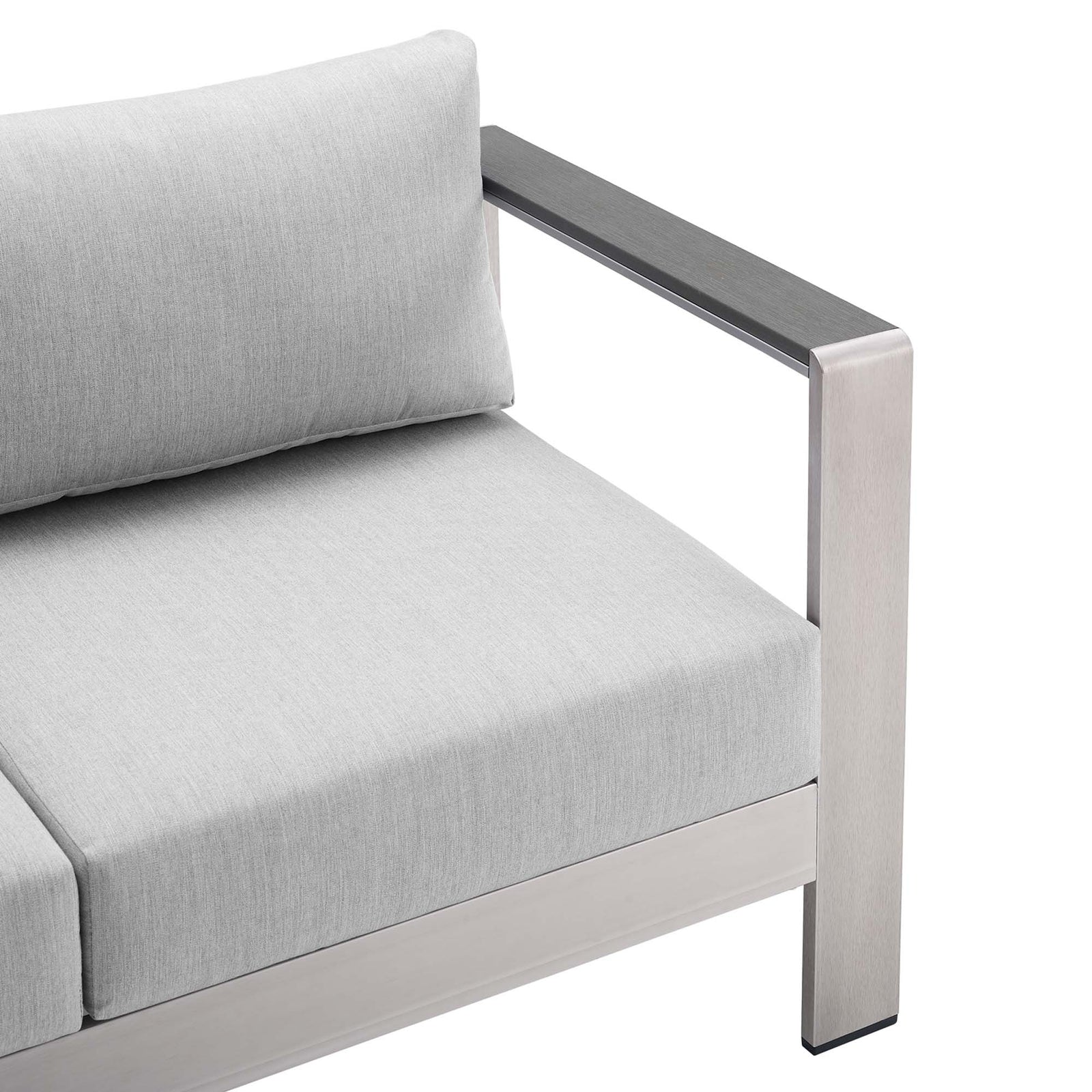 Shore Sunbrella® Fabric Aluminum Outdoor Patio Loveseat by Modway