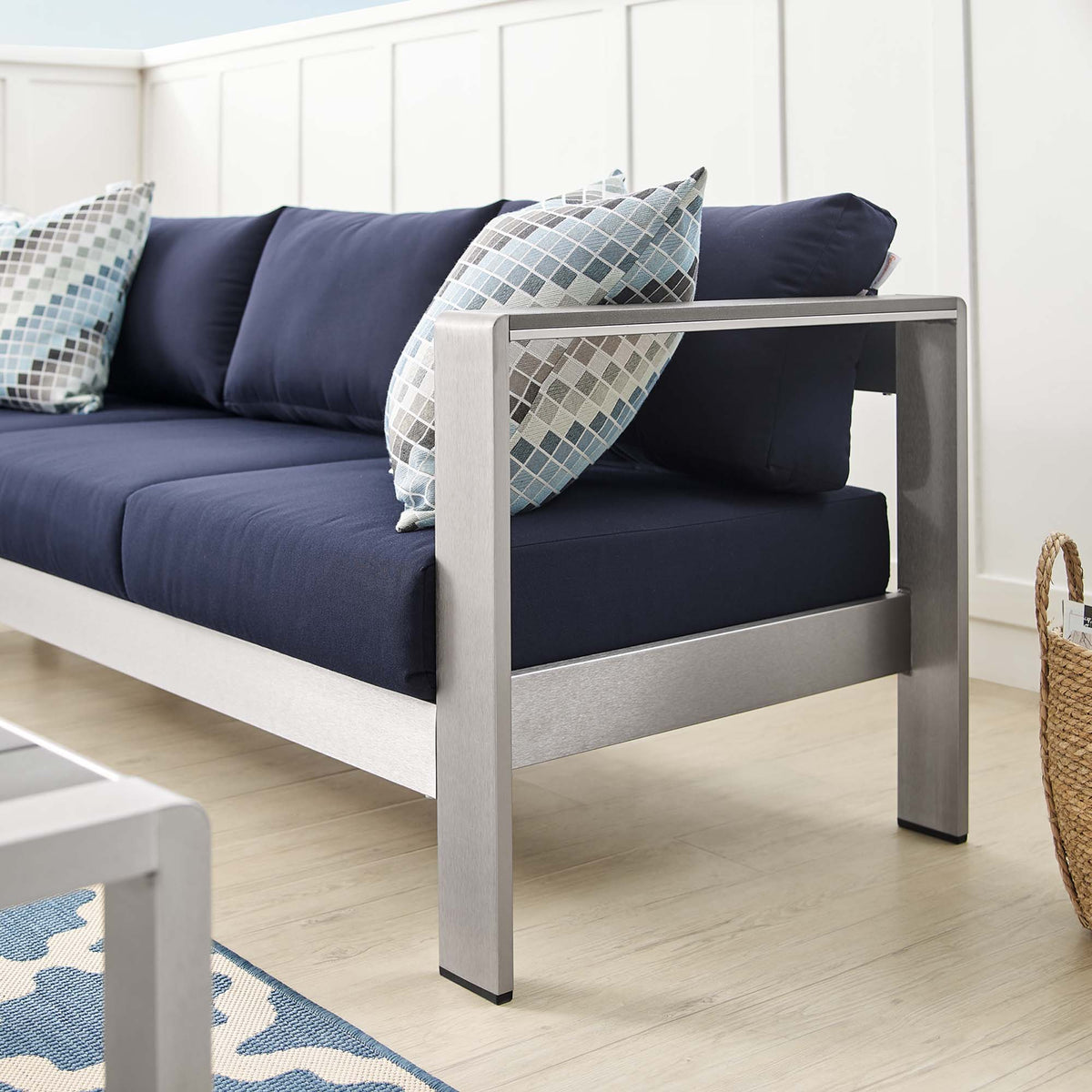 Shore Sunbrella® Fabric Aluminum Outdoor Patio Sofa by Modway