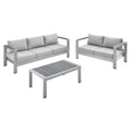 Shore 3 Piece Sunbrella® Fabric Outdoor Patio Aluminum Set by Modway