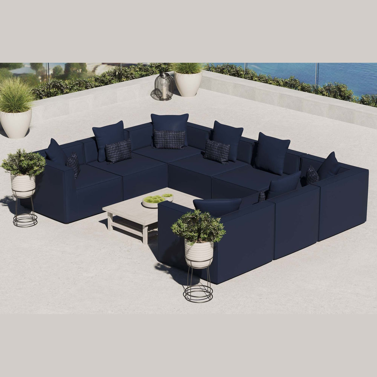 Saybrook 8-Piece Outdoor Patio Upholstered Sectional Sofa by Modway