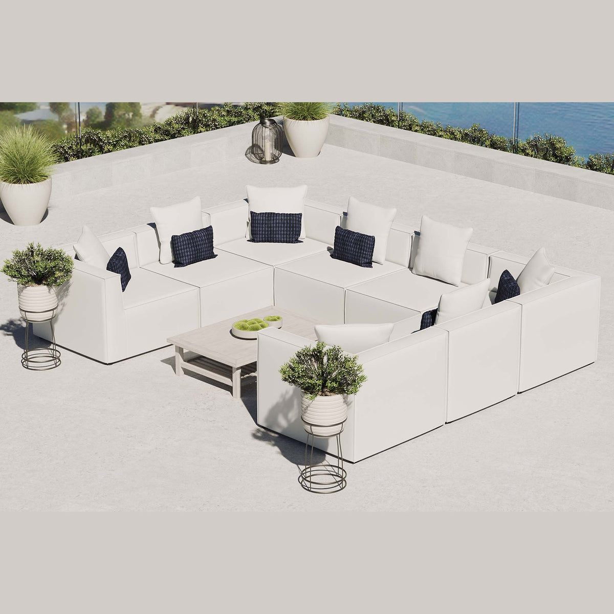 Saybrook 8-Piece Outdoor Patio Upholstered Sectional Sofa by Modway