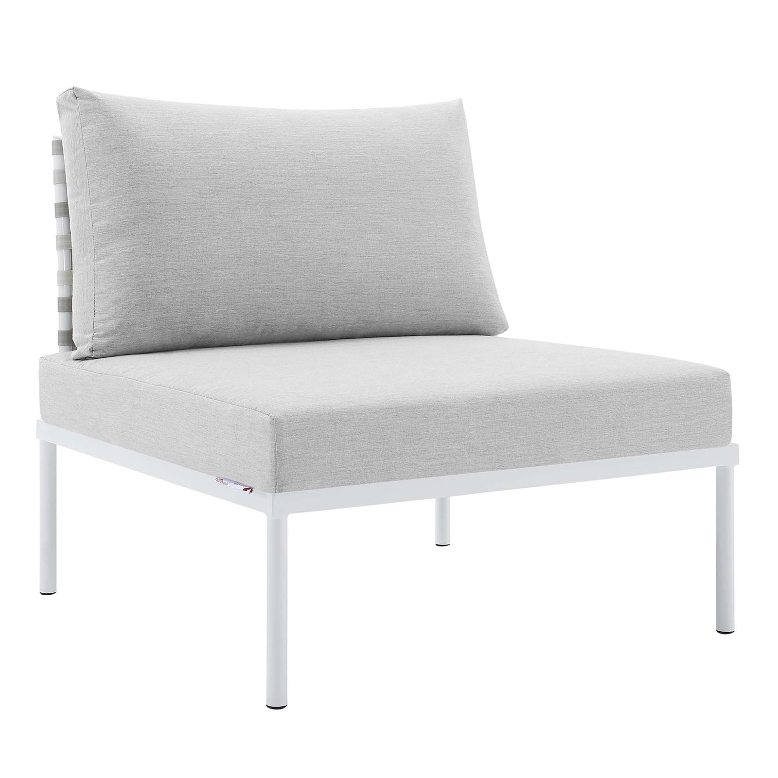 Harmony Sunbrella® Basket Weave Outdoor Patio Aluminum Armless Chair by Modway