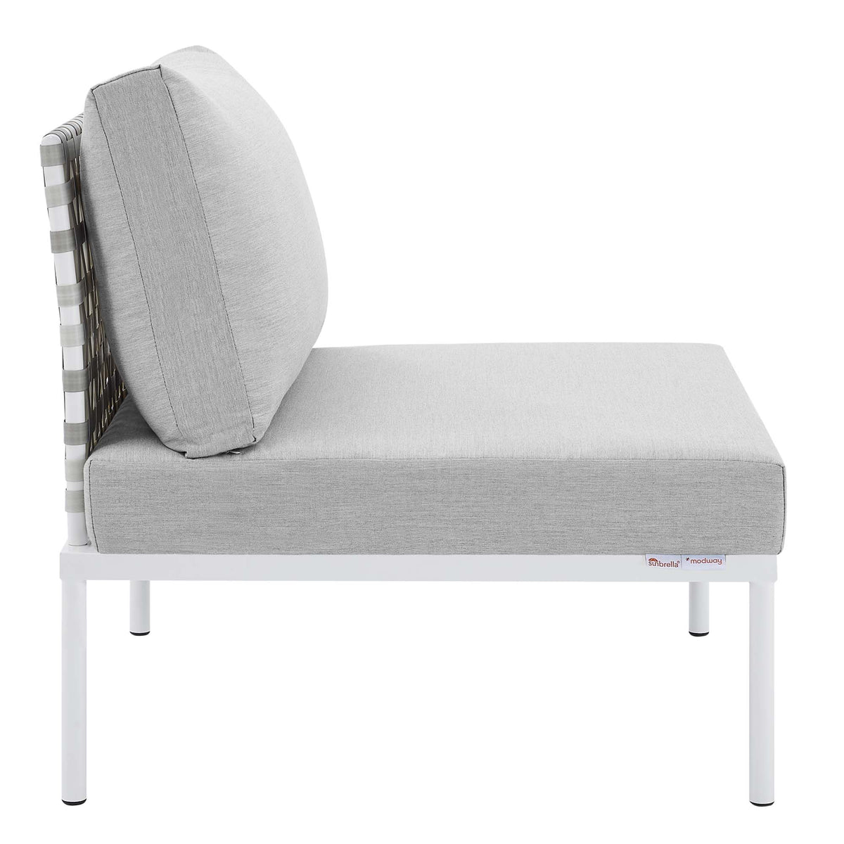 Harmony Sunbrella® Basket Weave Outdoor Patio Aluminum Armless Chair by Modway