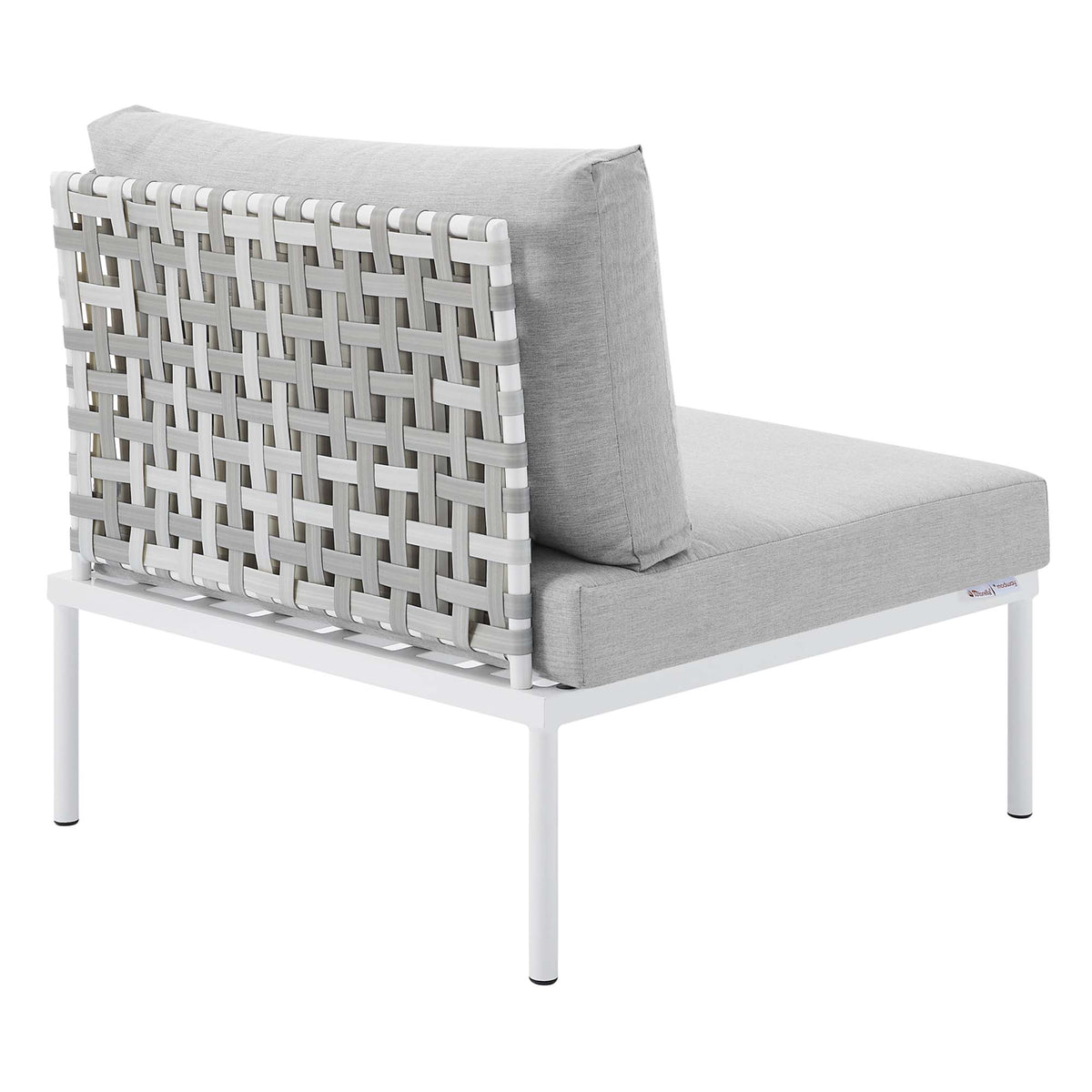 Harmony Sunbrella® Basket Weave Outdoor Patio Aluminum Armless Chair by Modway