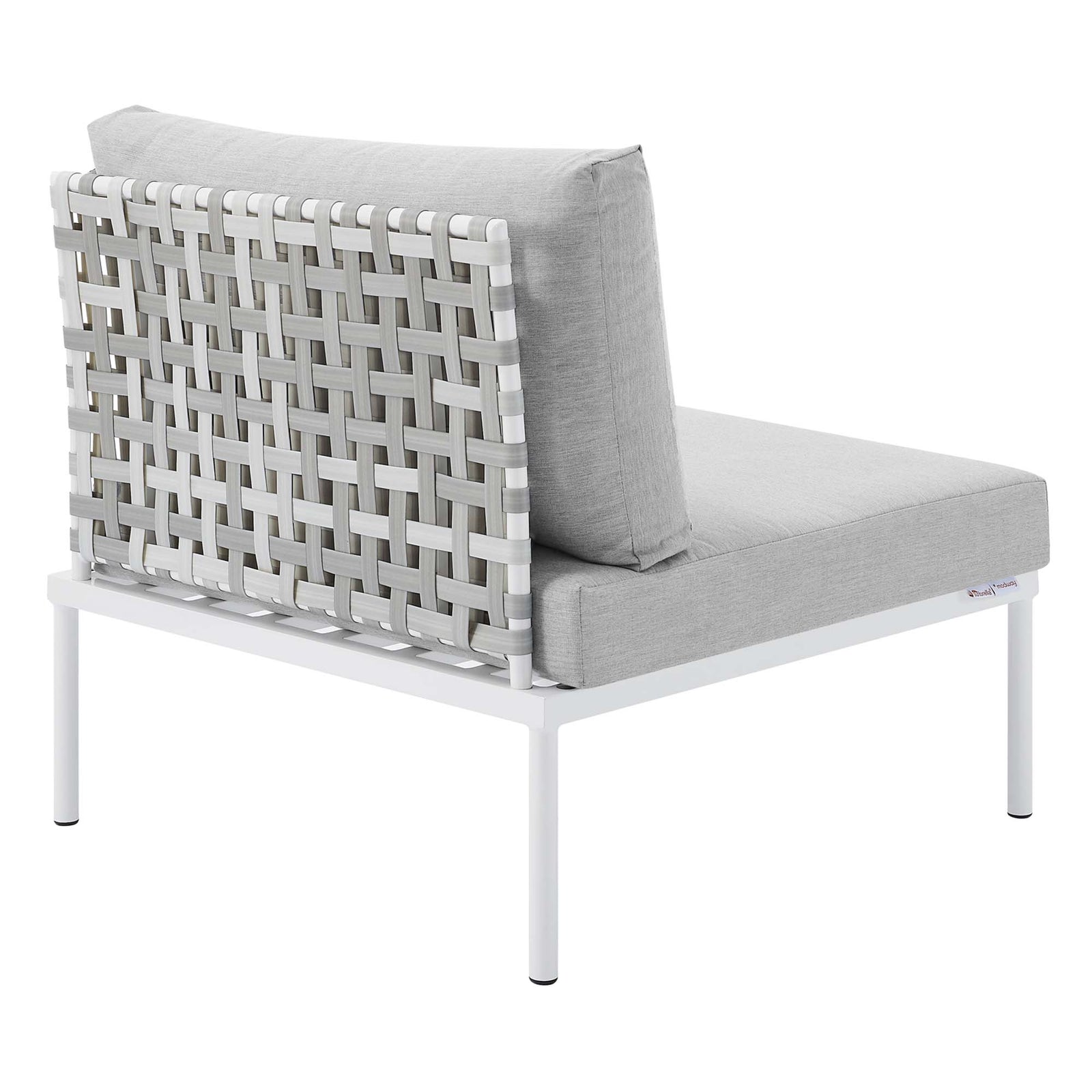Harmony Sunbrella® Basket Weave Outdoor Patio Aluminum Armless Chair by Modway