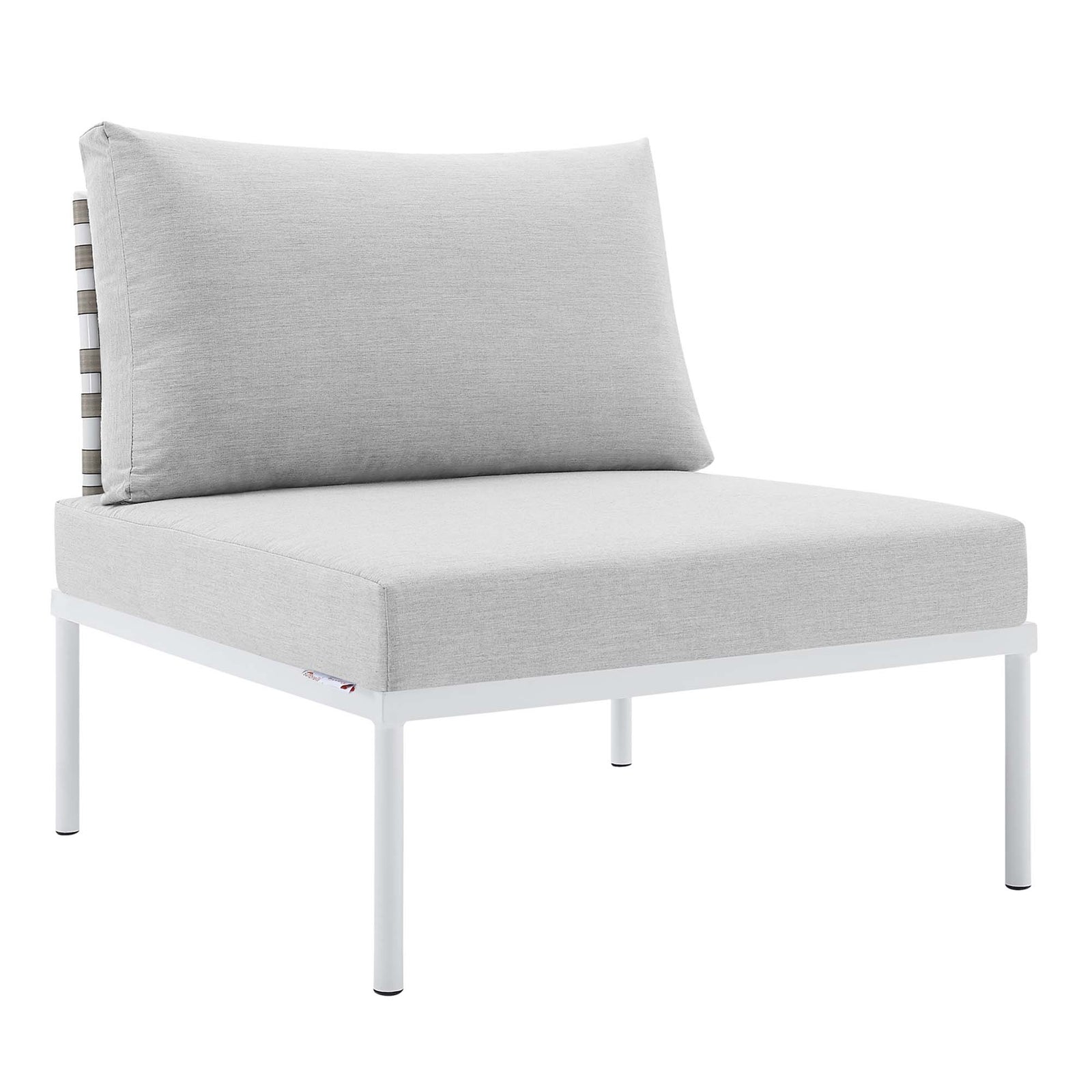 Harmony Sunbrella® Basket Weave Outdoor Patio Aluminum Armless Chair by Modway
