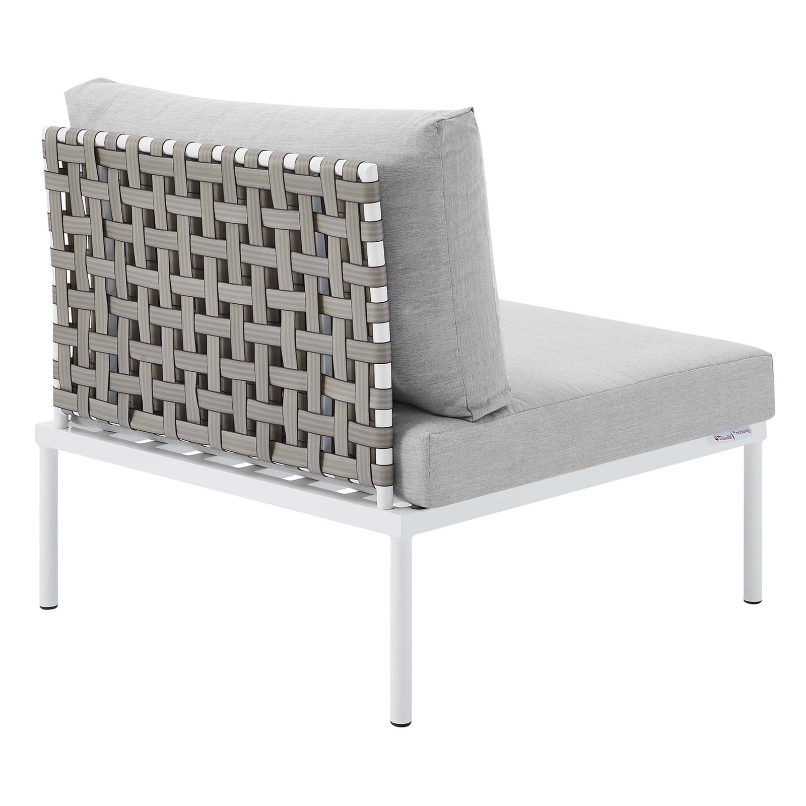 Harmony Sunbrella® Basket Weave Outdoor Patio Aluminum Armless Chair by Modway