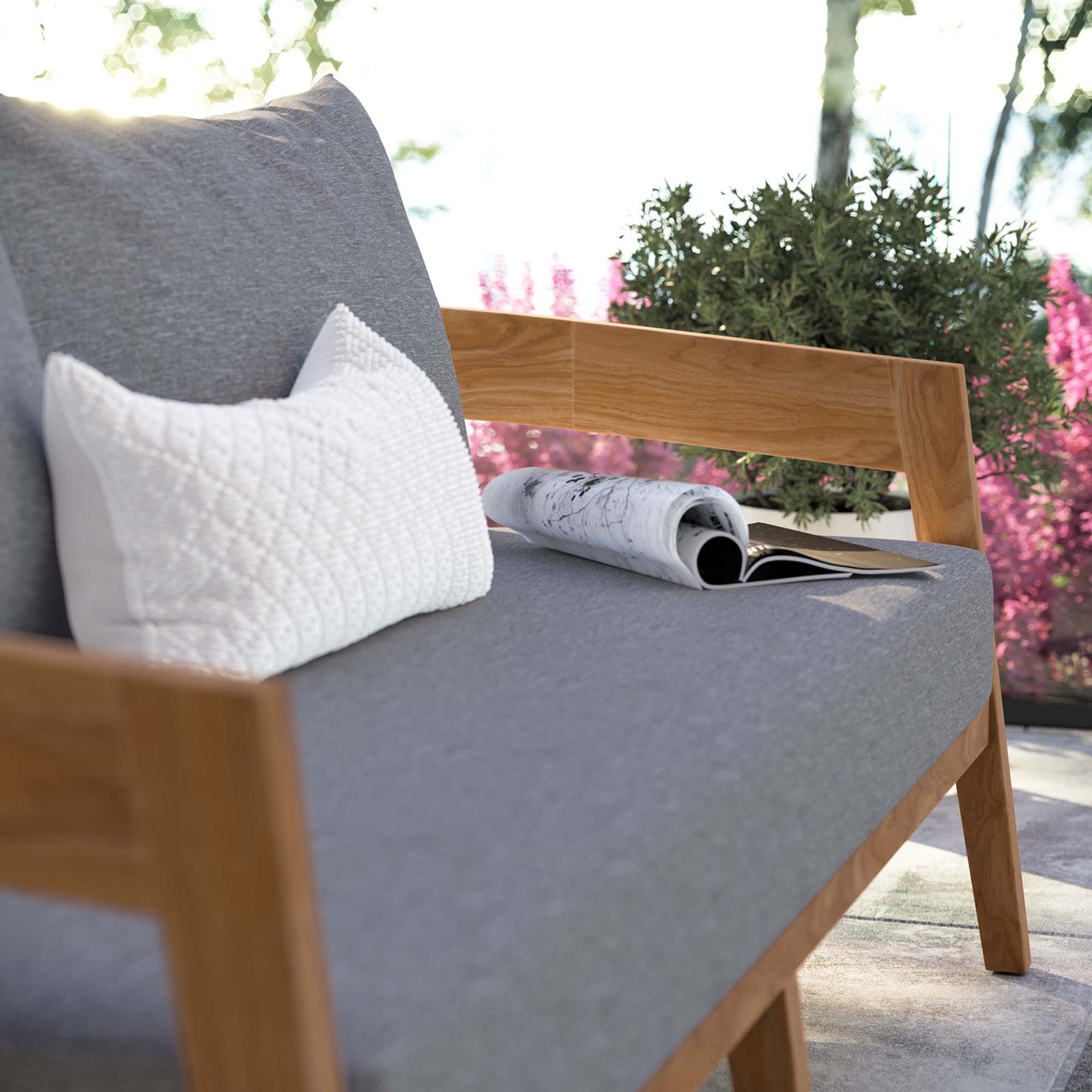 Brisbane Teak Wood Outdoor Patio Loveseat by Modway