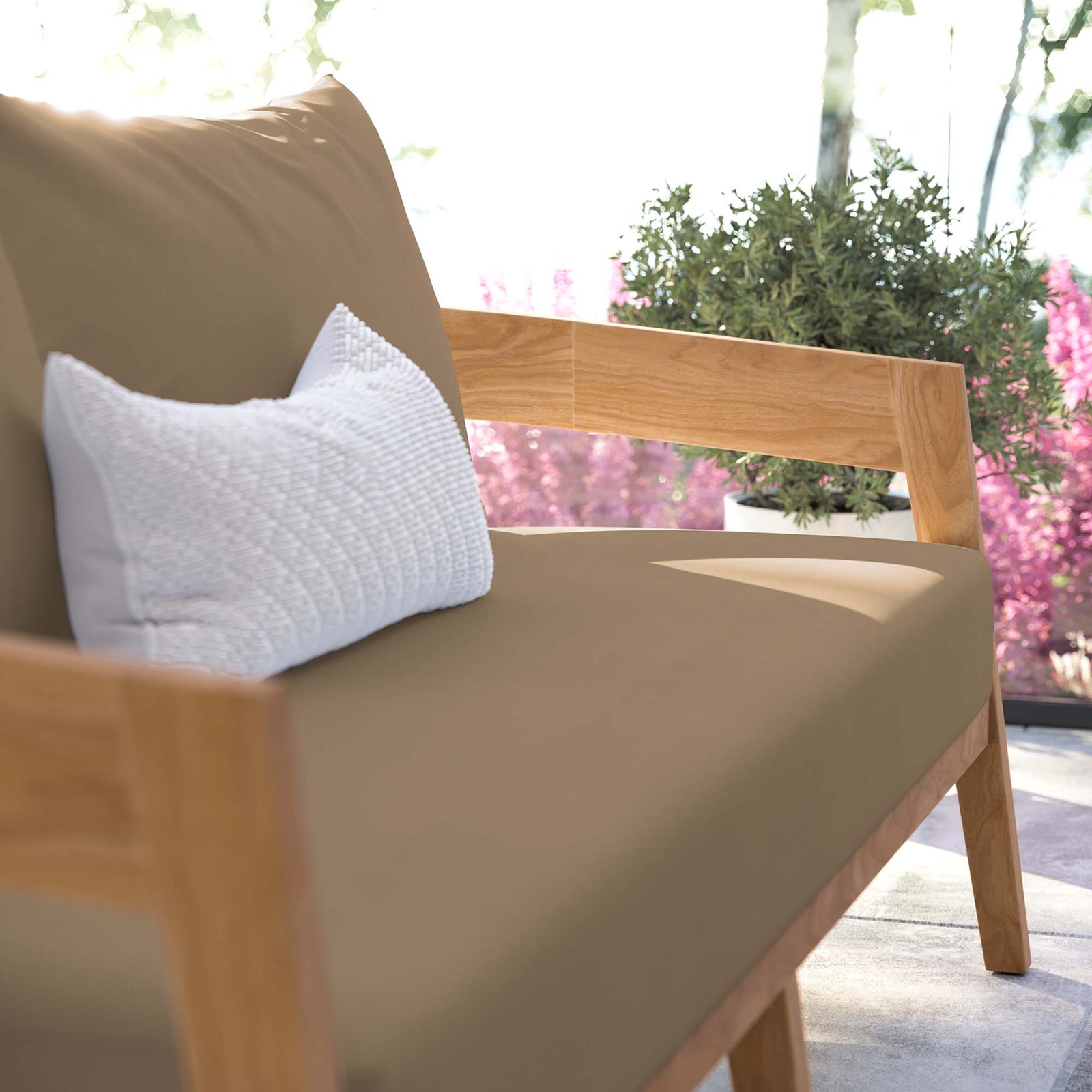 Brisbane Teak Wood Outdoor Patio Loveseat by Modway