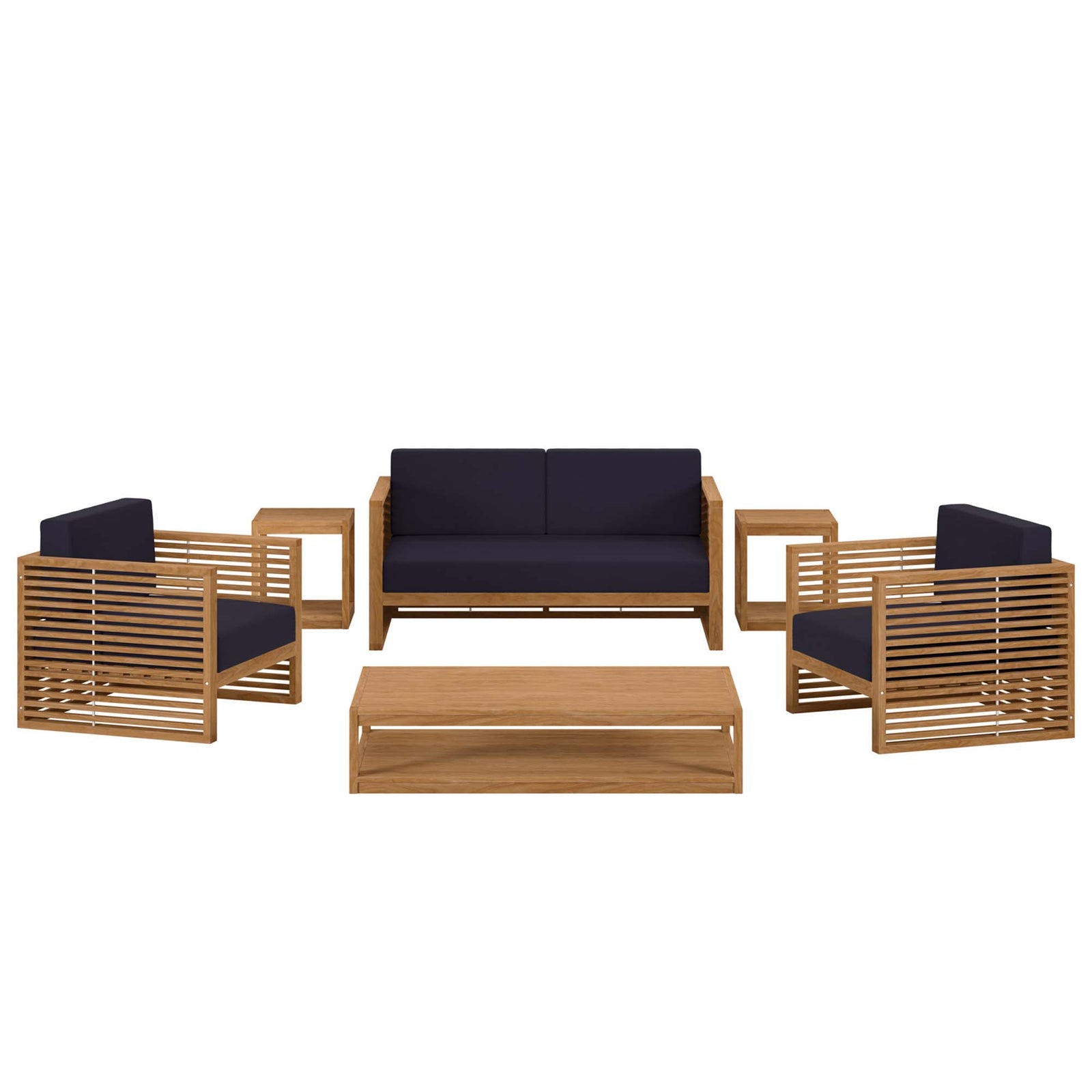 Carlsbad 6-Piece Teak Wood Outdoor Patio Set by Modway