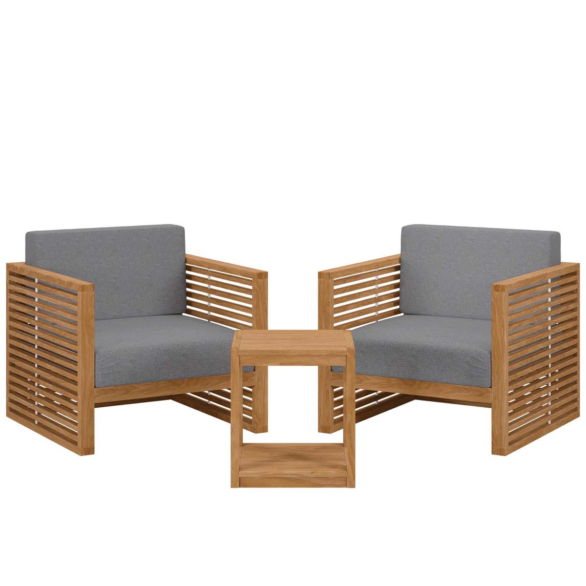 Carlsbad 3-Piece Teak Wood Outdoor Patio Set by Modway