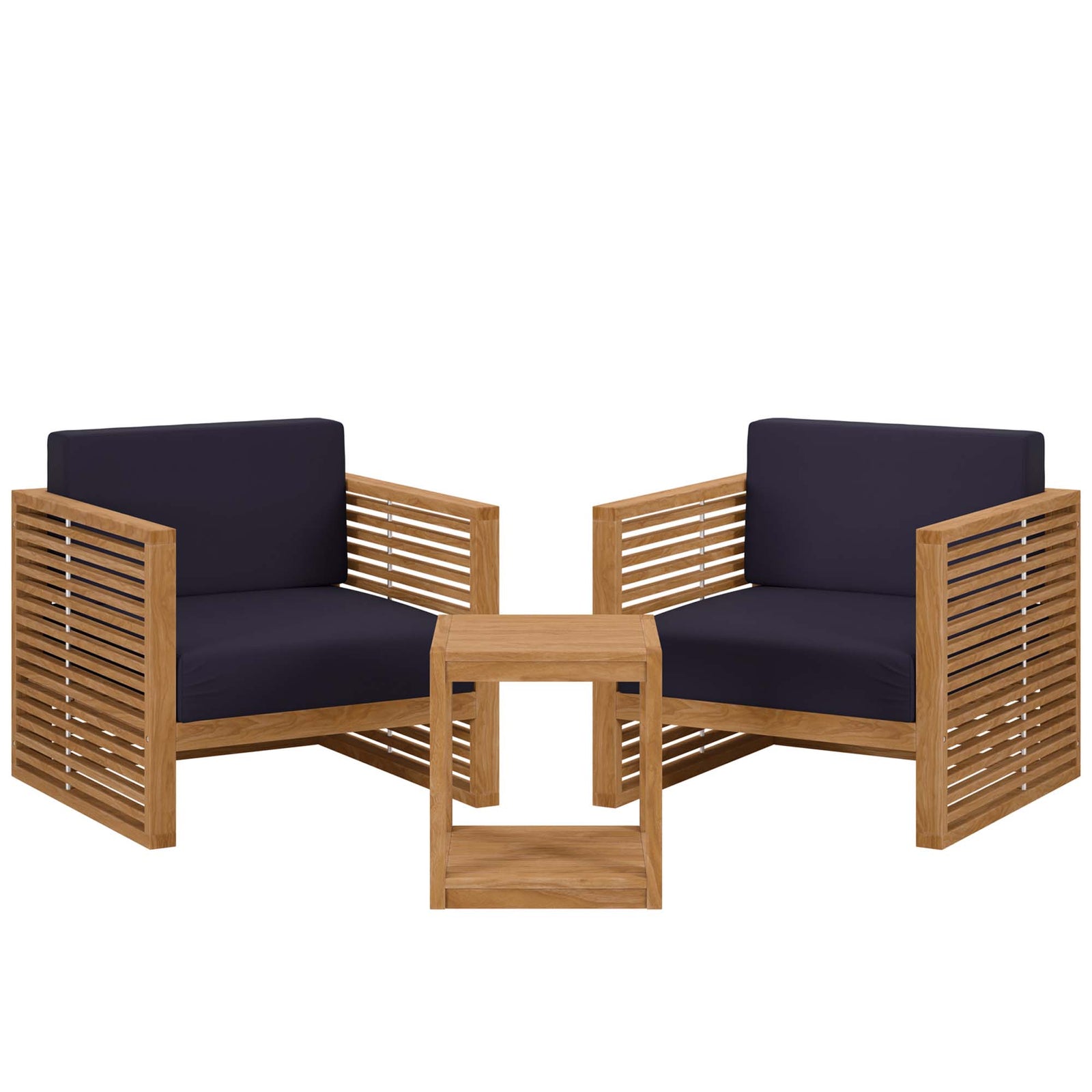 Carlsbad 3-Piece Teak Wood Outdoor Patio Set by Modway