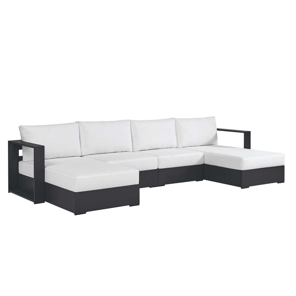 Tahoe 4-Piece Outdoor Patio Powder-Coated Aluminum Sectional Sofa Set by Modway