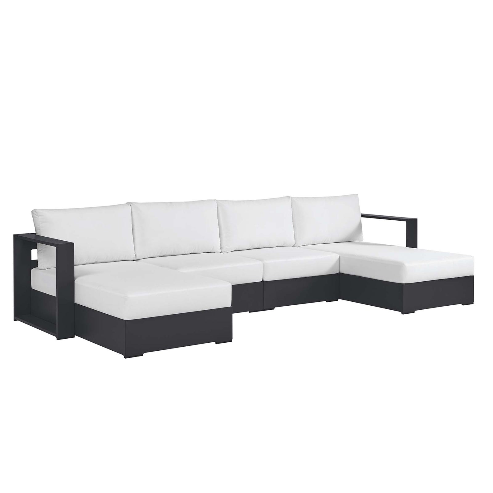Tahoe 4-Piece Outdoor Patio Powder-Coated Aluminum Sectional Sofa Set by Modway