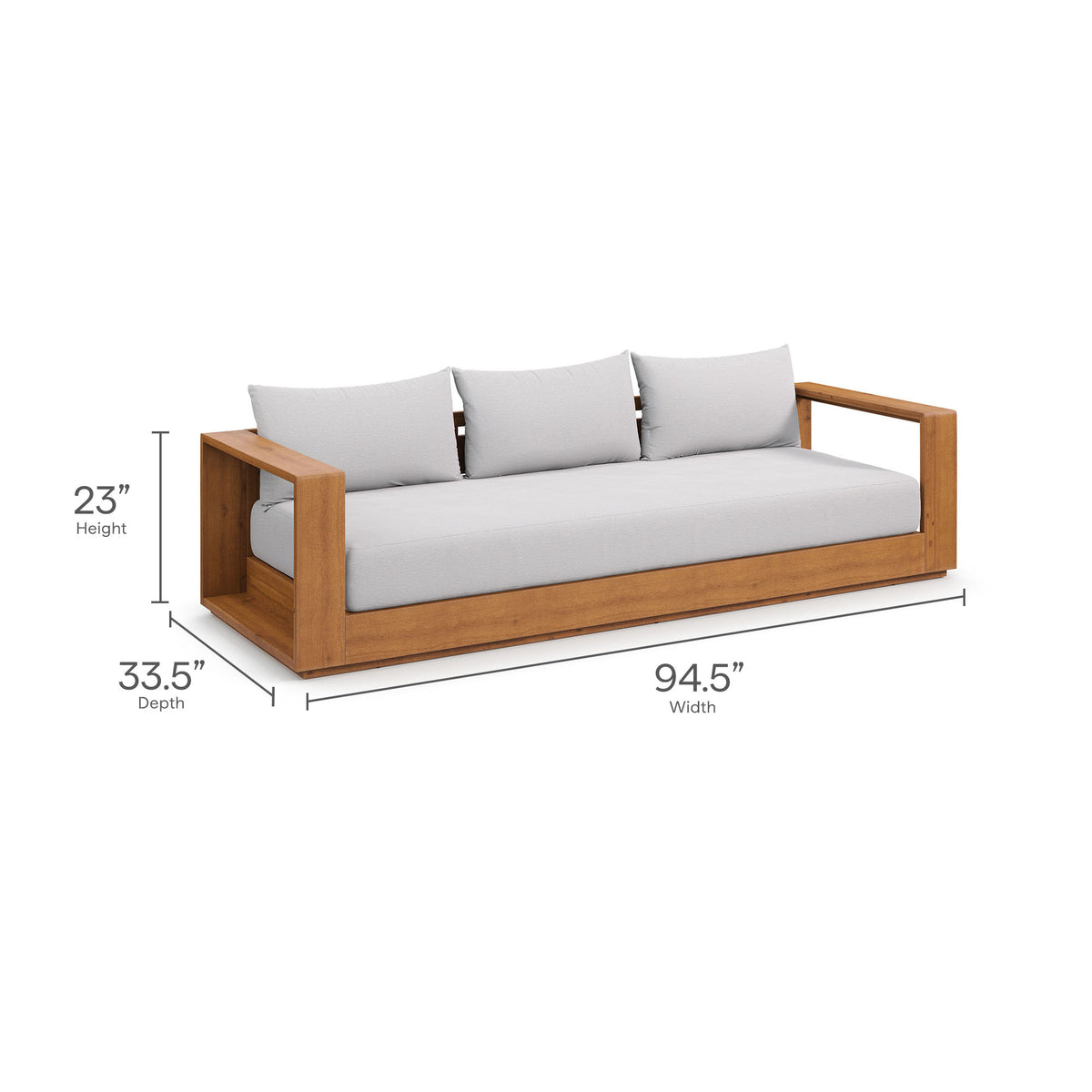 Tahoe Outdoor Patio Acacia Wood Sofa by Modway