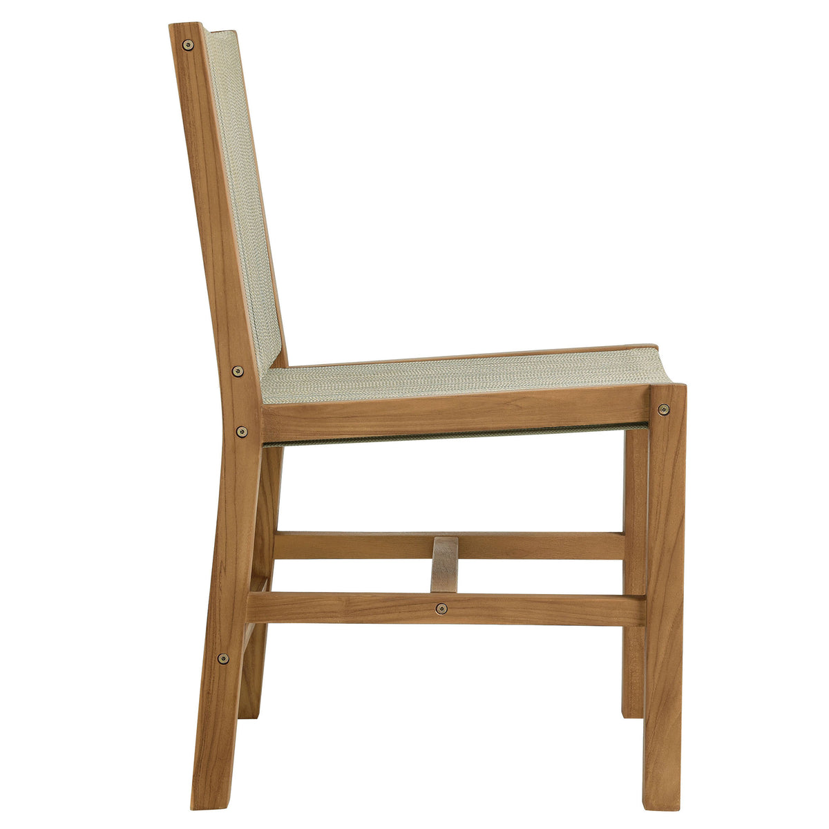 Vienna 7-Piece Outdoor Patio Teak and Rope Dining Set with Armless Chairs by Modway